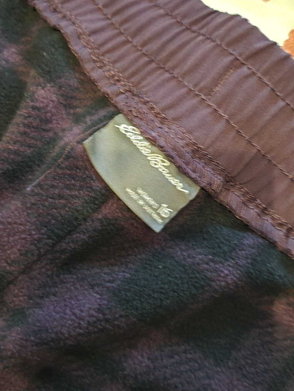 Lined Elastic-Waist Purple Utility Pants - Picture 5 of 5